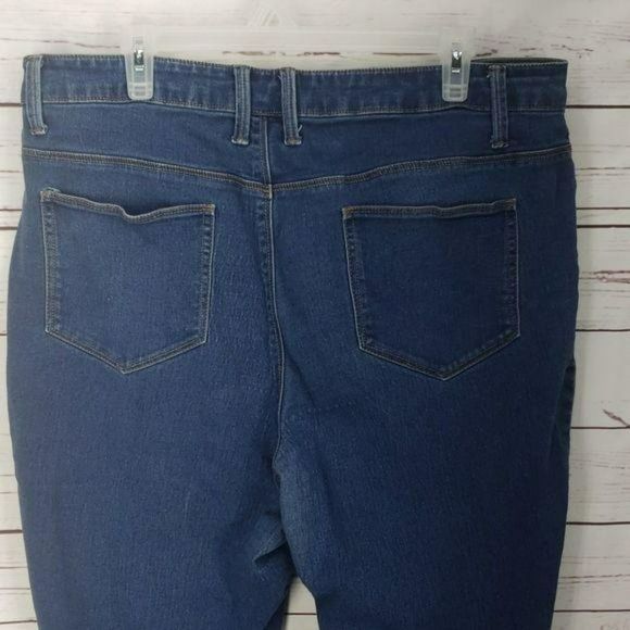 Faded Glory 22 WP Plus Size Straight Leg stretchy Denim Blue Jeans - Picture 6 of 8